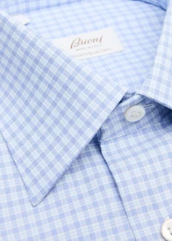 BrioniMen's Ventiquattro Cotton Micro-Plaid Dress Shirt