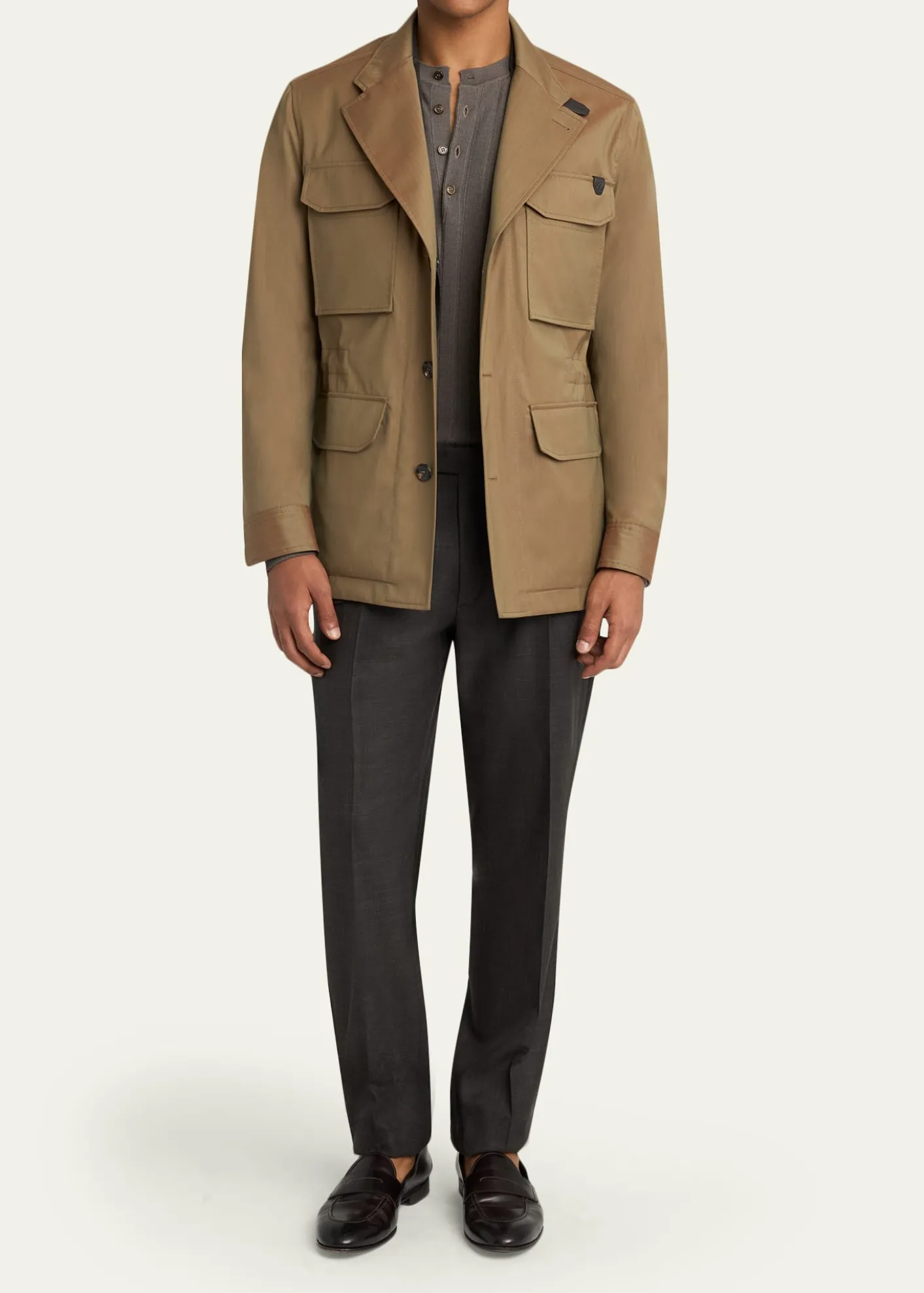 BrioniMen's Wool-Blend Sahariana Jacket