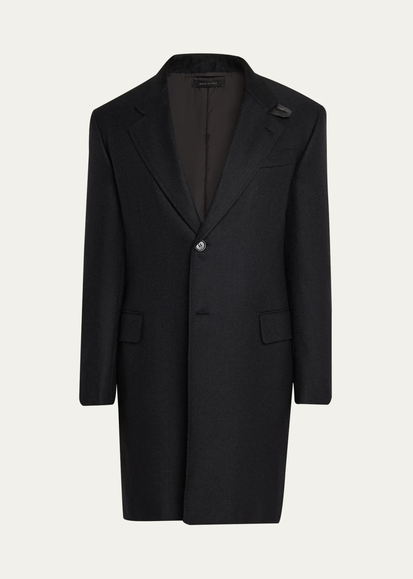 BrioniMen's Wool Chevron Single-Breasted Overcoat