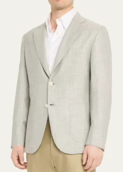 BrioniMen's Wool Plume Plaid Single-Breasted Sport Coat