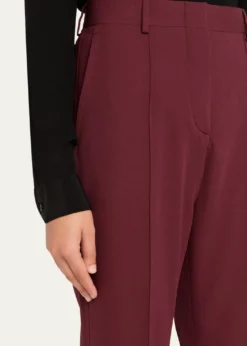 BrioniSilk-Wool Pintuck Flare Pants