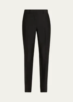 BrioniTheta Silk-Wool Slim-Leg Ankle Trousers