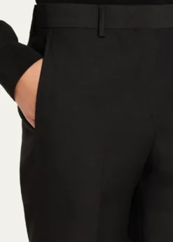 BrioniTheta Silk-Wool Slim-Leg Ankle Trousers