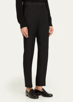 BrioniTheta Silk-Wool Slim-Leg Ankle Trousers