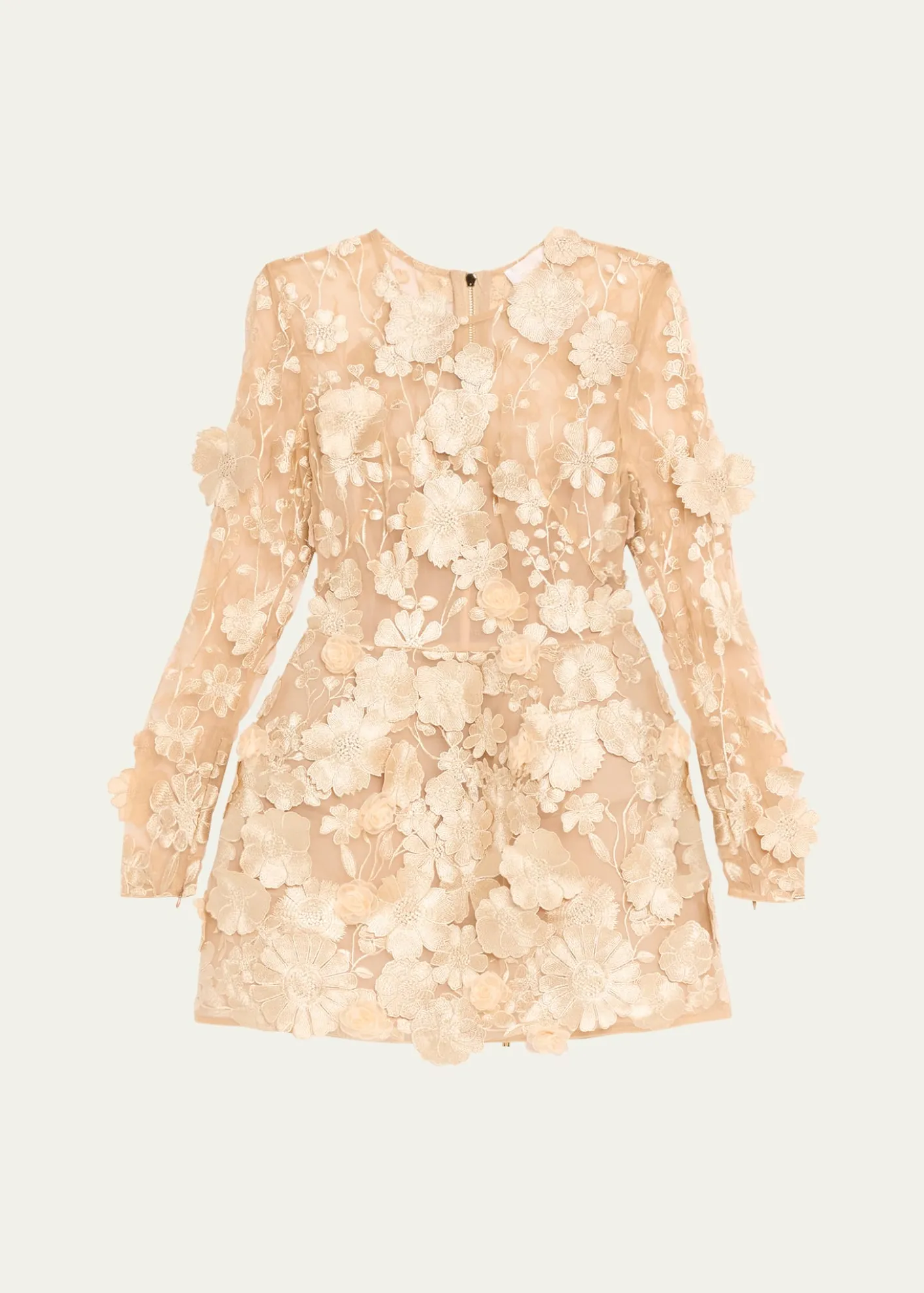 Bronx BancoBouquet Maraya Embroidered Illusion Mini Dress