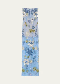 Bronx BancoDahlia Sequin Floral Column Gown