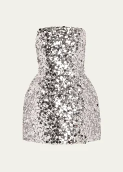 Bronx BancoMaraya Strapless Lace-Up Sequin Mini Dress
