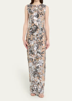 Bronx BancoViolet Silver Sequin Maxi Dress