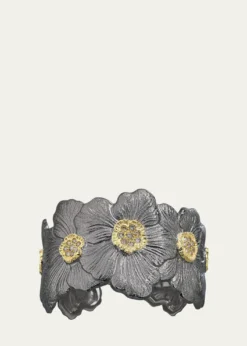 BuccellatiBlossom Gardenia Cuff in Burnished Silver