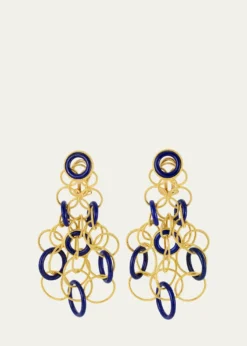 BuccellatiHawaii Color 18K Yellow Gold Lapis Lazuli Earrings, 7cm