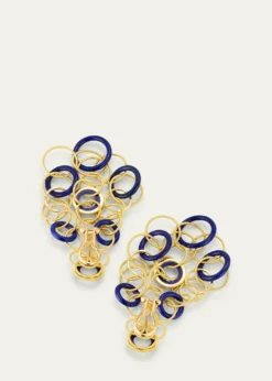 BuccellatiHawaii Color 18K Yellow Gold Lapis Lazuli Earrings, 7cm