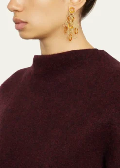 BuccellatiHawaii 18K Gold & Carnelian Pendant Earrings, 7cm
