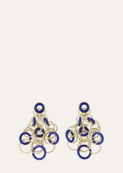 BuccellatiHawaii 18K Gold Pendant Earrings with Lapis Lazuli, 5cm