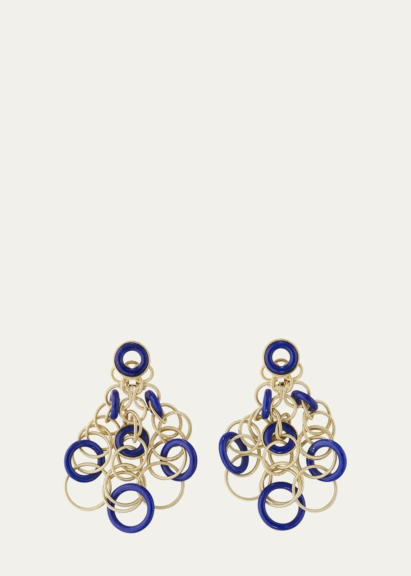 BuccellatiHawaii 18K Gold Pendant Earrings with Lapis Lazuli, 5cm