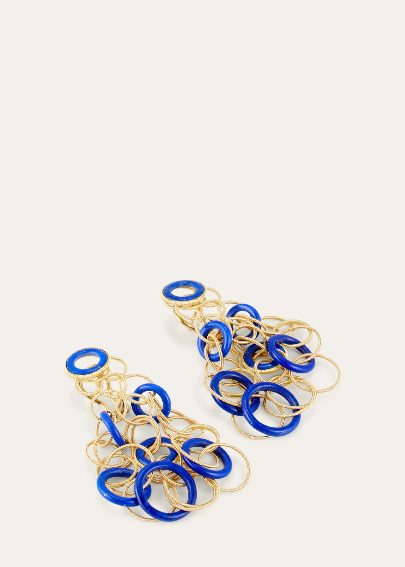 BuccellatiHawaii 18K Gold Pendant Earrings with Lapis Lazuli, 5cm