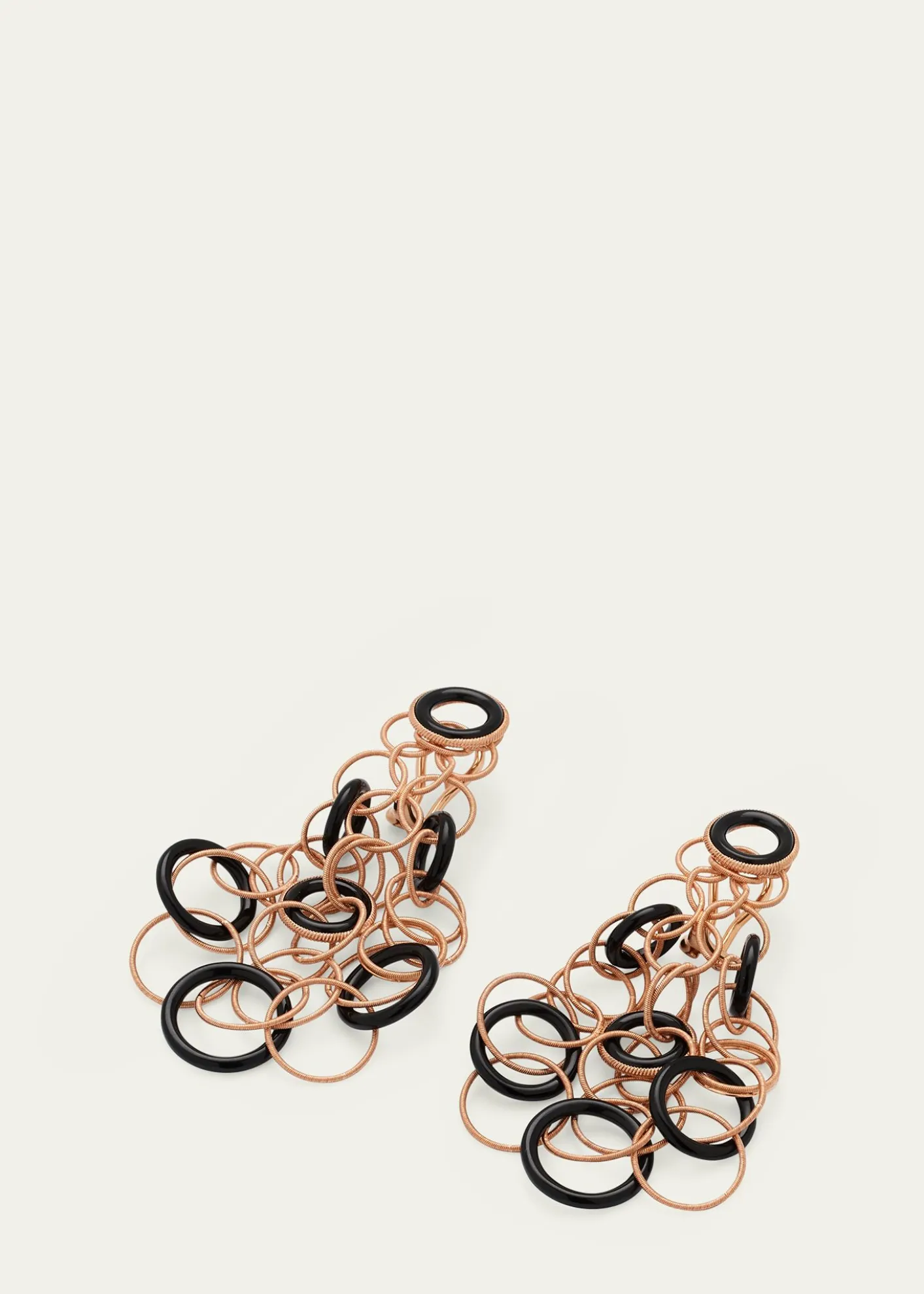 BuccellatiHawaii 18K Rose Gold & Onyx Pendant Earrings, 7cm