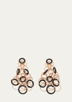 BuccellatiHawaii 18K Rose Gold & Onyx Pendant Earrings, 7cm