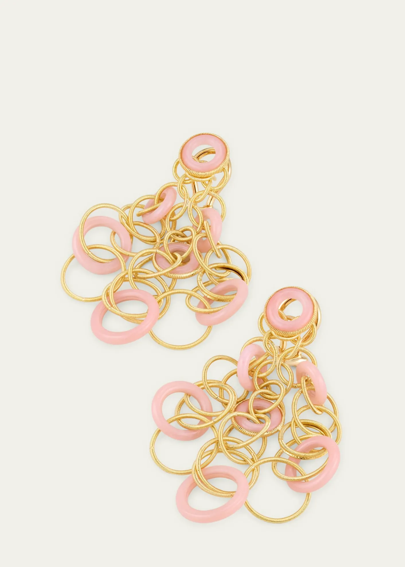 BuccellatiHawaii 18K Yellow Gold Pink Opal Earrings, 5cm