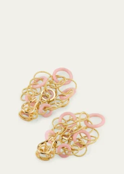 BuccellatiHawaii 18K Yellow Gold Pink Opal Earrings, 5cm