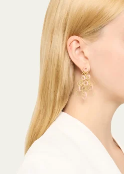 BuccellatiHawaii 18K Yellow Gold Pink Opal Earrings, 5cm