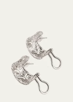 Buccellati18K Gold Ramage Half Hoop Diamond Earrings