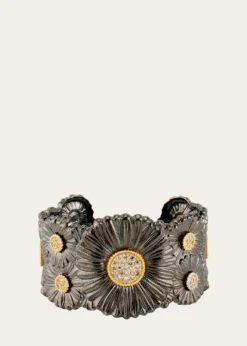 BuccellatiSilver and 18K Gold Daisy Blossoms Bracelet with Diamonds