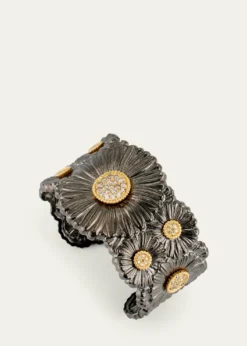 BuccellatiSilver and 18K Gold Daisy Blossoms Bracelet with Diamonds