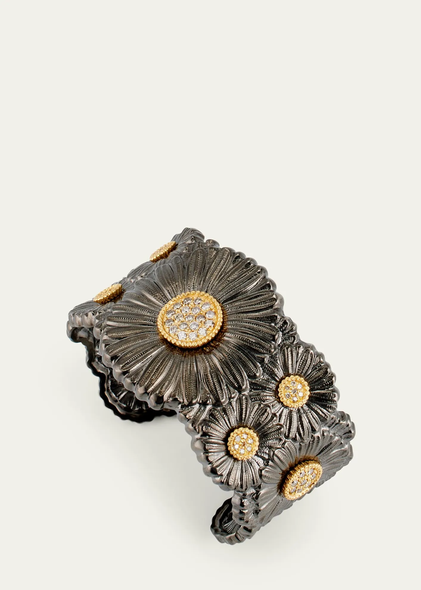 BuccellatiSilver and 18K Gold Daisy Blossoms Bracelet with Diamonds
