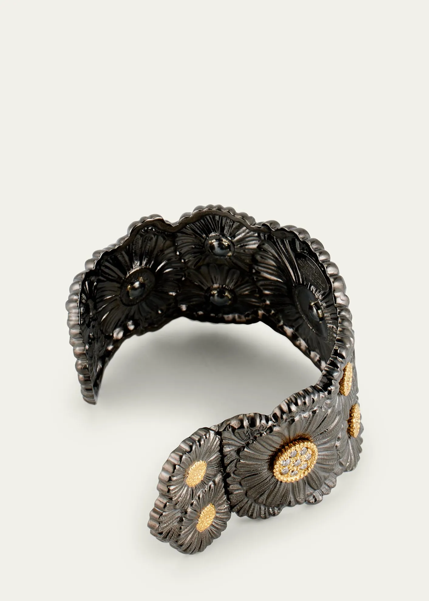 BuccellatiSilver and 18K Gold Daisy Blossoms Bracelet with Diamonds