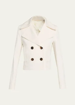 BurberryBianca Double-Breasted Cotton Twill Short Jacket