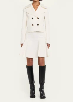 BurberryBianca Double-Breasted Cotton Twill Short Jacket