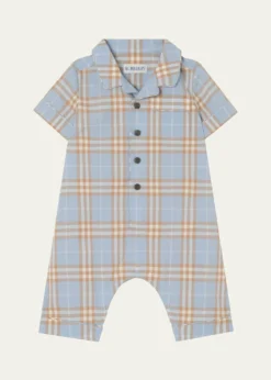 BurberryBoy's Andreas Check Cotton Playsuit, Size 1M-18M