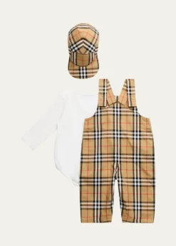 BurberryBoy's Check Cotton Three-Piece Gift Set, Size 1M-18M