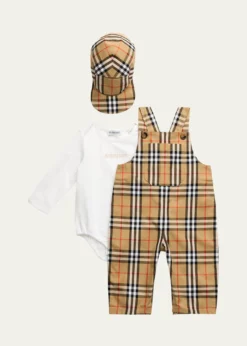 BurberryBoy's Check Cotton Three-Piece Gift Set, Size 1M-18M