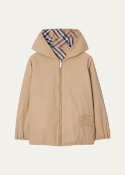 BurberryBoy's Rufus Check-Print Reversible Jacket, Size 3-14