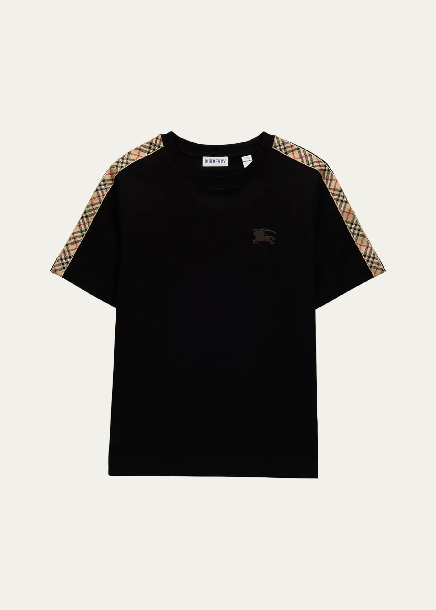 BurberryBoy's Cedar Check Tape Short-Sleeve T-Shirt, Size Newborn-14