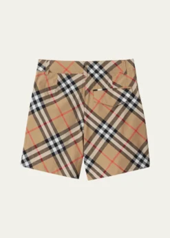 BurberryBoy's Oscar Check Cotton Shorts, Size 3-12
