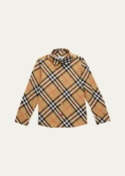 Burberry Boy's Owen Check-Print Shirt, Size 3-14