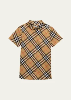 BurberryBoy's Owen Short-Sleeve Shirt, Size 3-14