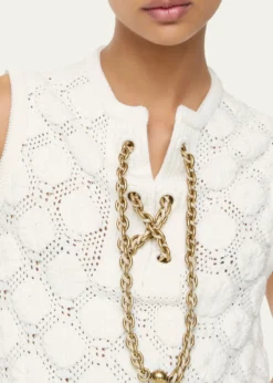 BurberryBrittany Chain Lace-up Crochet Mini Dress