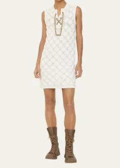BurberryBrittany Chain Lace-up Crochet Mini Dress