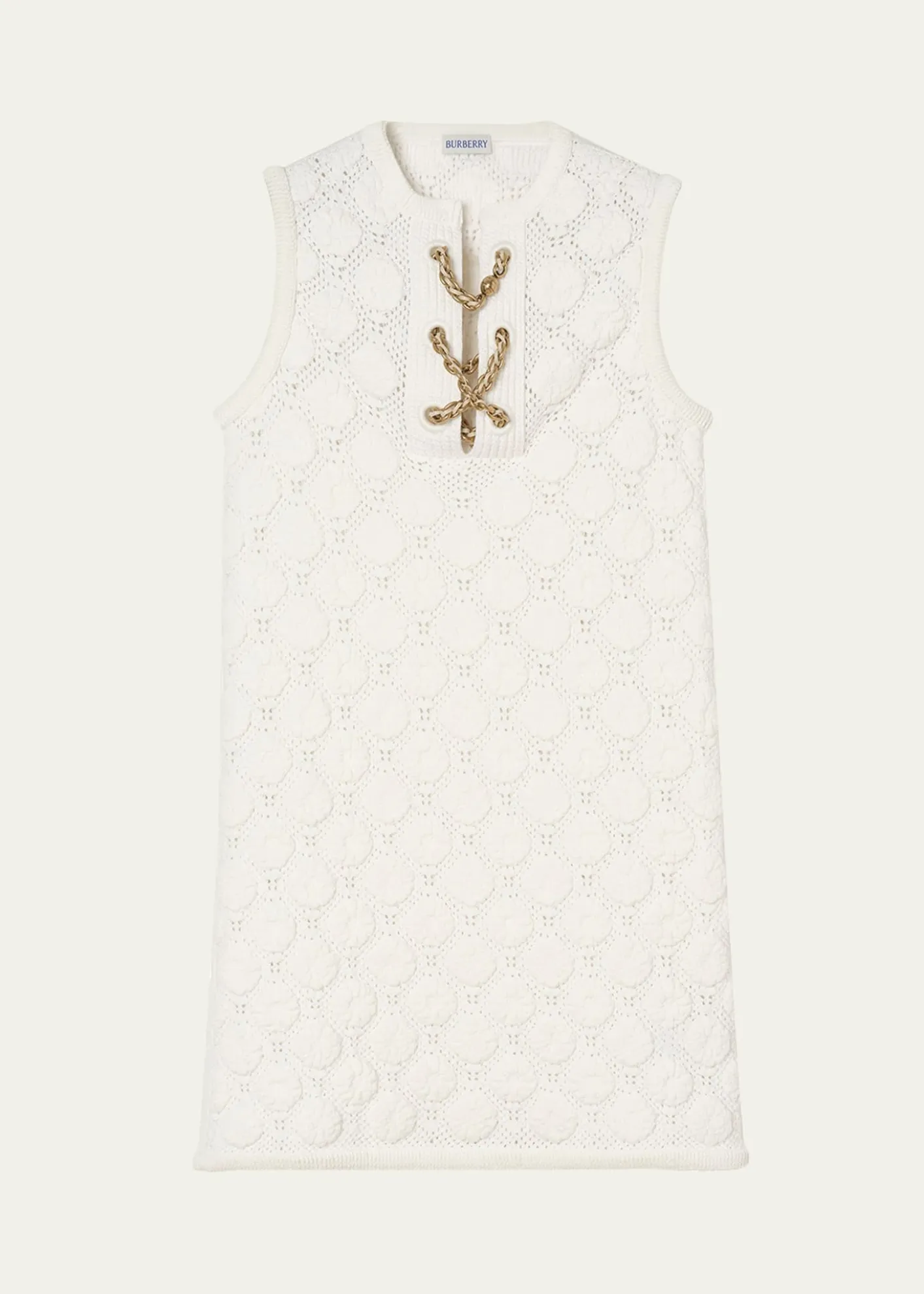 BurberryBrittany Chain Lace-up Crochet Mini Dress