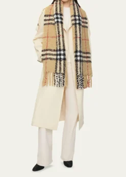 BurberryCheck Alpaca Wool Blend Bouclé Scarf