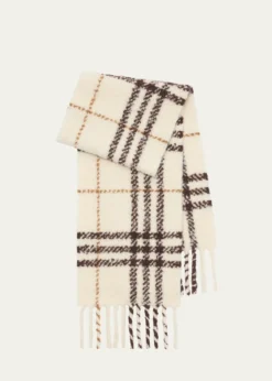 BurberryCheck Alpaca Wool Blend Bouclé Scarf