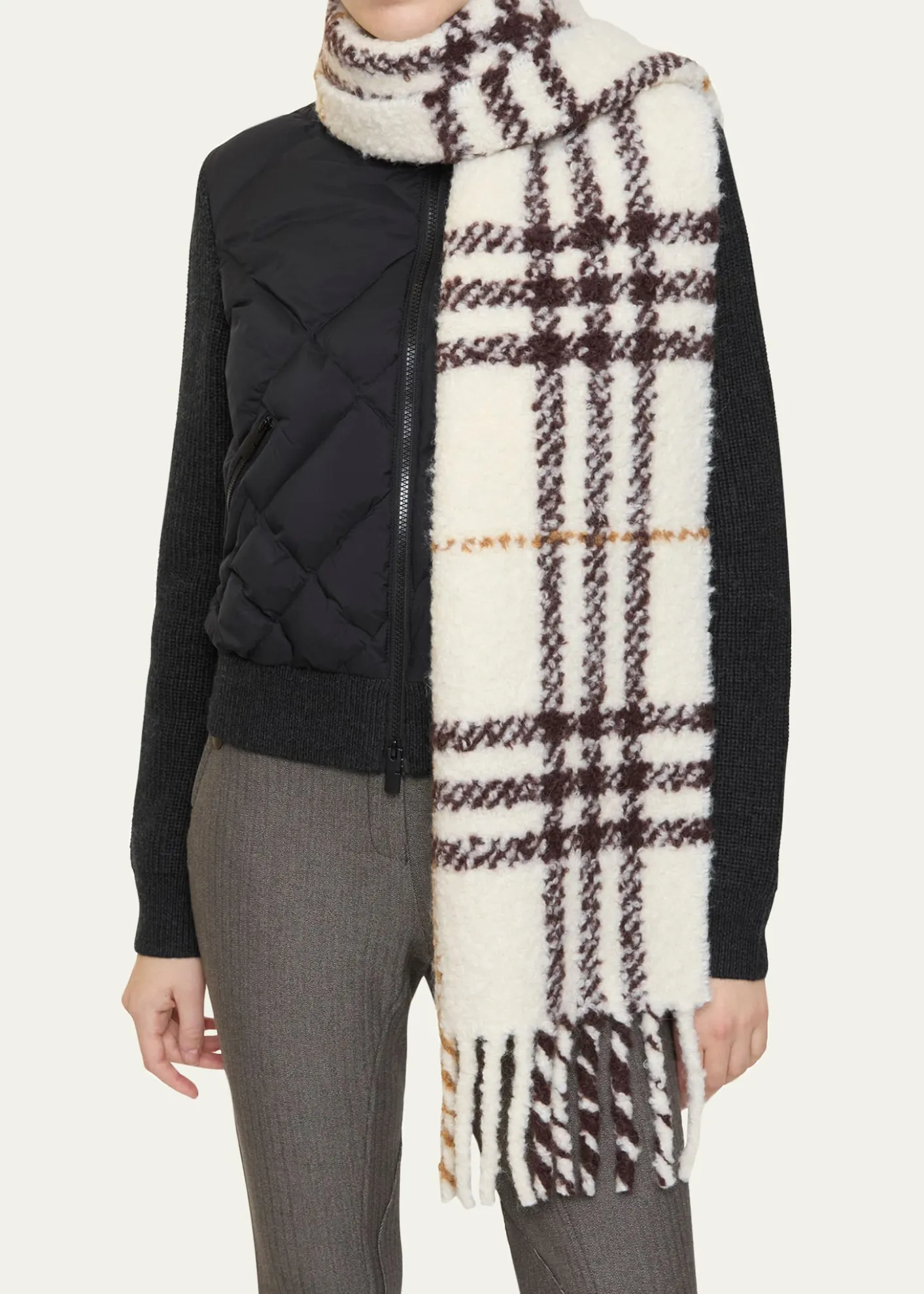 BurberryCheck Alpaca Wool Blend Bouclé Scarf