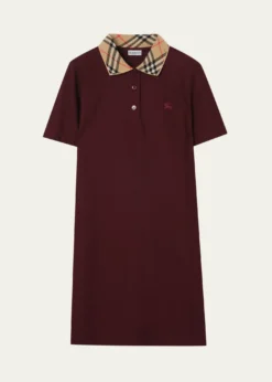 BurberryCheck Collar Cotton Polo Mini Dress