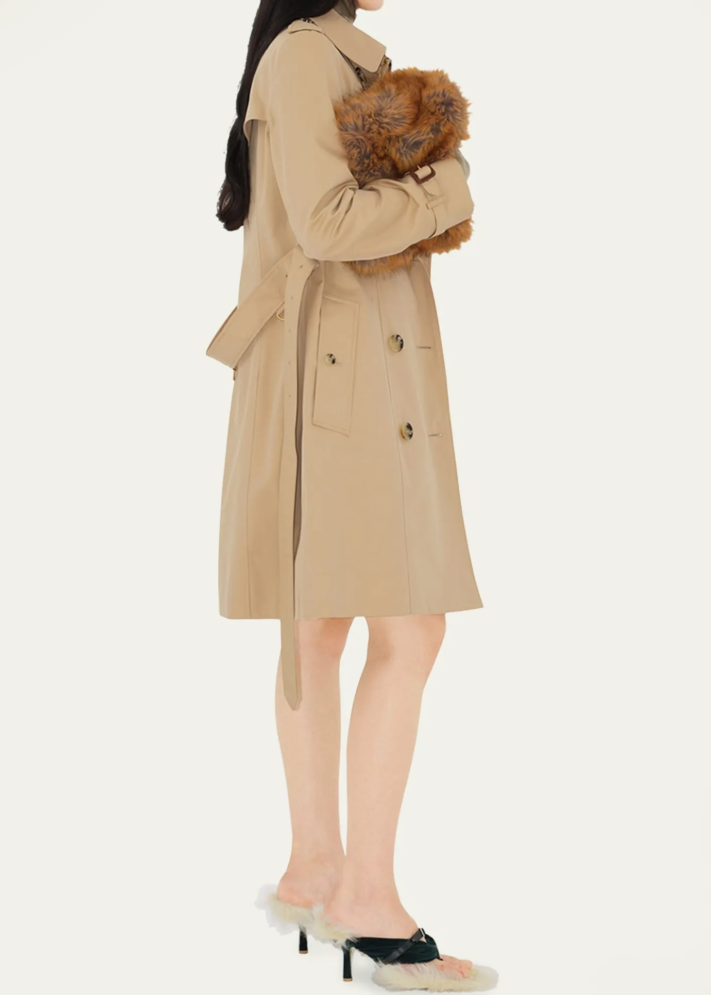 BurberryChelsea Belted Double-Breasted Trench Coat