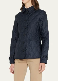 BurberryCollared Diamond Quilted Jacket