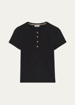 BurberryCotton Rib Knit T-Shirt
