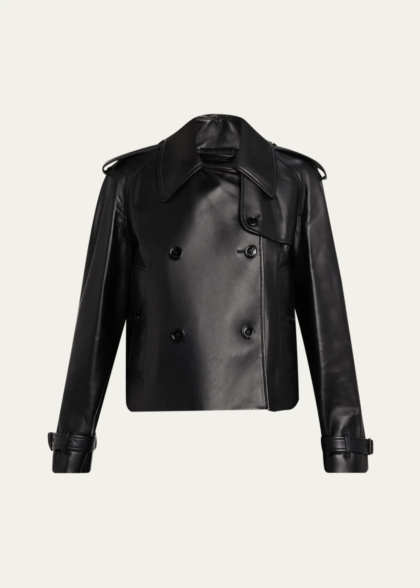 BurberryCropped Leather Mayfair Trench Jacket
